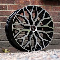 New 18 Inch Wolfrace Eurosport Wolfsburg Super 6 Alloy Wheels In Gloss Black Polished, 1250kg Load Rated, Ford Transit Custom Gen 2, VW Transporter T7 6x120