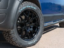 New 18 Inch Wolfrace Wolfhart Flowformed Munich 3 Alloy Wheels In Gloss Black, 875kg Load Rated, Ford Transit Custom Gen 2, VW Transporter T7 6x120