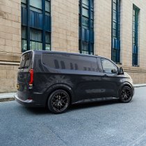 New 20 Inch Wolfrace Vanspeed Vortex Alloy Wheels In Gloss Raven Black, 1350kg Load Rated, Ford Transit Custom Gen 2, VW Transporter T7 6x120