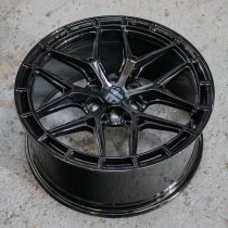 New 20 Inch Wolfrace Vanspeed Vortex Alloy Wheels In Gloss Raven Black, 1350kg Load Rated, Ford Transit Custom Gen 2, VW Transporter T7 6x120