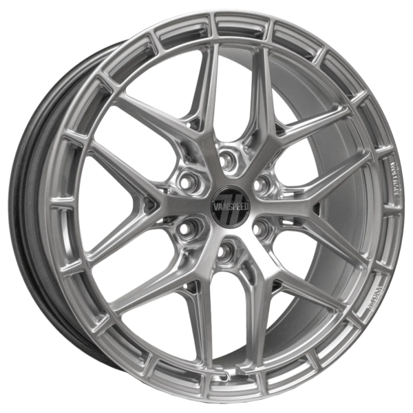 New 20 Inch Wolfrace Vanspeed Vortex Alloy Wheels In Carbon Chrome, 1350kg Load Rated, Ford Transit Custom Gen 2, VW Transporter T7 6x120