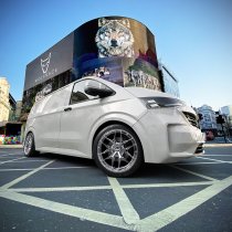 New 20 Inch Wolfrace Vanspeed Vortex Alloy Wheels In Carbon Chrome, 1350kg Load Rated, Ford Transit Custom Gen 2, VW Transporter T7 6x120
