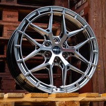 New 20 Inch Wolfrace Vanspeed Vortex Alloy Wheels In Carbon Chrome, 1350kg Load Rated, Ford Transit Custom Gen 2, VW Transporter T7 6x120
