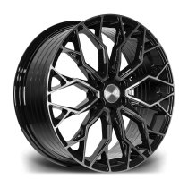 New 20 Inch Riviera RF5 Alloy Wheels In Black Polished Dark Tint, Flow Formed, 1000kg Load Rated, Ford Transit Custom Gen 2, VW Transporter T7 6x120
