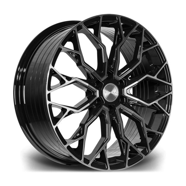 New 20 Inch Riviera RF5 Alloy Wheels In Black Polished Dark Tint, Flow Formed, 1000kg Load Rated, Ford Transit Custom Gen 2, VW Transporter T7 6x120