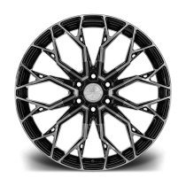 New 20 Inch Riviera RF5 Alloy Wheels In Black Polished Dark Tint, Flow Formed, 1000kg Load Rated, Ford Transit Custom Gen 2, VW Transporter T7 6x120