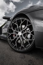 New 20 Inch Riviera RF5 Alloy Wheels In Black Polished Dark Tint, Flow Formed, 1000kg Load Rated, Ford Transit Custom Gen 2, VW Transporter T7 6x120