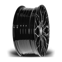 New 20 Inch Riviera RF5 Alloy Wheels In Black Polished Dark Tint, Flow Formed, 1000kg Load Rated, Ford Transit Custom Gen 2, VW Transporter T7 6x120