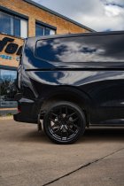 New 18 Inch Riviera RF16 Alloy Wheels In Satin Black, Flow Formed, 1050kg Load Rated, Ford Transit Custom Gen 2, VW Transporter T7 6x120