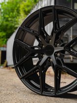 New 18 Inch Riviera RF16 Alloy Wheels In Satin Black, Flow Formed, 1050kg Load Rated, Ford Transit Custom Gen 2, VW Transporter T7 6x120