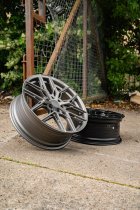 New 18 Inch Riviera RF16 Alloy Wheels In Satin Gunmetal, Flow Formed, 1050kg Load Rated, Ford Transit Custom Gen 2, VW Transporter T7 6x120