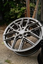 New 18 Inch Riviera RF16 Alloy Wheels In Satin Gunmetal, Flow Formed, 1050kg Load Rated, Ford Transit Custom Gen 2, VW Transporter T7 6x120