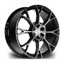 New 20 Inch Riviera RF25 Alloy Wheels In Black Polished Dark Tint, Flow Formed, 1000kg Load Rated, Ford Transit Custom Gen 2, VW Transporter T7 6x120