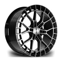 New 20 Inch Riviera RF26 Alloy Wheels In Black Polished Dark Tint, Flow Formed, 1000kg Load Rated, Ford Transit Custom Gen 2, VW Transporter T7 6x120