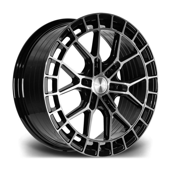New 20 Inch Riviera RF26 Alloy Wheels In Black Polished Dark Tint, Flow Formed, 1000kg Load Rated, Ford Transit Custom Gen 2, VW Transporter T7 6x120