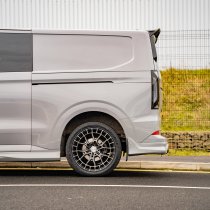 New 20 Inch Riviera RF26 Alloy Wheels In Black Polished Dark Tint, Flow Formed, 1000kg Load Rated, Ford Transit Custom Gen 2, VW Transporter T7 6x120