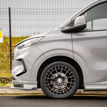 New 20 Inch Riviera RF26 Alloy Wheels In Black Polished Dark Tint, Flow Formed, 1000kg Load Rated, Ford Transit Custom Gen 2, VW Transporter T7 6x120
