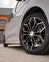 New 20 Inch Riviera RF27 Alloy Wheels In Black Polished Dark Tint, Flow Formed, 1000kg Load Rated, Ford Transit Custom Gen 2, VW Transporter T7 6x120