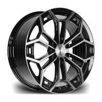 New 20 Inch Riviera RF27 Alloy Wheels In Black Polished Dark Tint, Flow Formed, 1000kg Load Rated, Ford Transit Custom Gen 2, VW Transporter T7 6x120