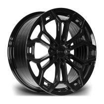 New 20 Inch Riviera RF27 Alloy Wheels In Gloss Black, Flow Formed, 1000kg Load Rated, Ford Transit Custom Gen 2, VW Transporter T7 6x120