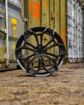 New 20 Inch Riviera RF27 Alloy Wheels In Gloss Black, Flow Formed, 1000kg Load Rated, Ford Transit Custom Gen 2, VW Transporter T7 6x120