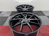 New 20 Inch Riviera RF1 Alloy Wheels in Matt Black with Gloss Black Lip, Deeper Concave 10" Rears 5x120