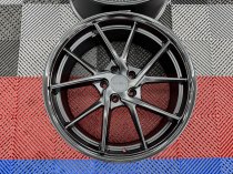 New 20 Inch Riviera RF1 Alloy Wheels in Matt Black with Gloss Black Lip, Deeper Concave 10" Rears 5x120