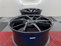 New 20 Inch Riviera RF1 Alloy Wheels in Matt Black with Gloss Black Lip, Deeper Concave 10" Rears 5x120
