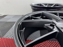 New 20 Inch Riviera RF1 Alloy Wheels in Matt Black with Gloss Black Lip, Deeper Concave 10" Rears 5x120