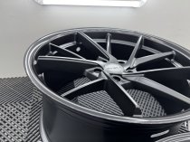 New 20 Inch Riviera RF1 Alloy Wheels in Matt Black with Gloss Black Lip, Deeper Concave 10" Rears 5x120