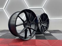 New 20 Inch Riviera RF1 Alloy Wheels in Matt Black with Gloss Black Lip, Deeper Concave 10" Rears 5x120