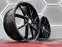New 20 Inch Riviera RF1 Alloy Wheels in Matt Black with Gloss Black Lip, Deeper Concave 10" Rears 5x120
