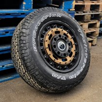 New 17 Inch Wolfrace Explorer Slotmag Alloy Wheels in Matt Black with Matt Bronze Center 1250kg Load, KIA PV5 5x114.3