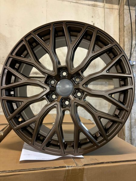 New 18 Inch Velocity VC1 Alloy Wheels In Satin Gold, 1000kg Load Rated, Ford Transit Custom Gen 2, VW Transporter T7 6x120