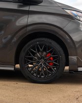 New 18 Inch Velocity VC1 Alloy Wheels In Satin Black, 1000kg Load Rated, Ford Transit Custom Gen 2, VW Transporter T7 6x120