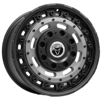 New 17 Inch Wolfrace Explorer Slotmag Alloy Wheels In Matt Black With Matt Gunmetal Center, 1250kg, Citroen Dispatch, Fiat Scudo, Peugeot Expert, Toyota Proace, Ford Transit Connect, Vauxhall Vivaro C 5x108