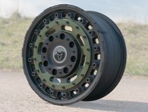 New 17 Inch Wolfrace Explorer Slotmag Alloy Wheels In Matt Black with Matt Green Center, 1250kg, Vauxhall Vivaro A, Movano C, Nissan Primastar, Renault Trafic, Citroen Relay, Fiat Ducato, Peugeot Boxer 5x118