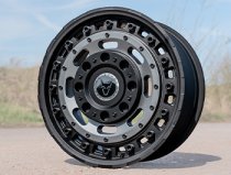 New 17 Inch Wolfrace Explorer Slotmag Alloy Wheels In Matt Black with Matt Gunmetal Center, 1250kg Load, Master, Movano, Sprinter, VW LT, Ducato Maxi, Relay Maxi Van 5x130