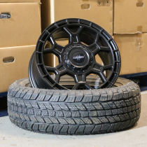 New 17 Inch Wolfrace Explorer Black Wolf One Alloy Wheels In Matt Black, 1250kg, Vauxhall Vivaro A, Movano C, Nissan Primastar, Renault Trafic, Citroen Relay, Fiat Ducato, Peugeot Boxer 5x118