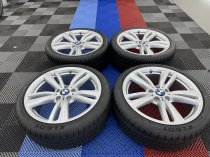 Used 19 Inch Genuine BMW Style 442 M Alloy Wheels, Fully Refurbished in Gloss Silver, Including Good NON Runflat Tyres, 5x120