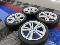 Used 19 Inch Genuine BMW Style 442 M Alloy Wheels, Fully Refurbished in Gloss Silver, Including Good NON Runflat Tyres, 5x120