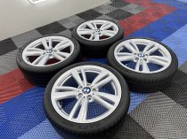 Used 19 Inch Genuine BMW Style 442 M Alloy Wheels, Fully Refurbished in Gloss Silver, Including Good NON Runflat Tyres, 5x120
