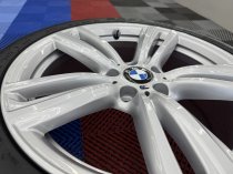 Used 19 Inch Genuine BMW Style 442 M Alloy Wheels, Fully Refurbished in Gloss Silver, Including Good NON Runflat Tyres, 5x120