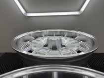 New 17 Inch Barock Style Alloy Wheels In Silver With Polished Deep Dish, Deeper 9" Rear Mercedes Classic 5x112