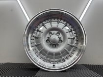 New 17 Inch Barock Split Style Alloy Wheels In Silver With Polished Deep Dish, Deeper 9" Rear Mercedes Classic 5x112