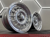 New 17 Inch Barock Split Style Alloy Wheels In Silver With Polished Deep Dish, Deeper 9" Rear Mercedes Classic 5x112