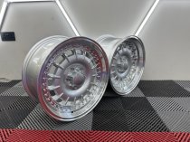 New 17 Inch Barock Split Style Alloy Wheels In Silver With Polished Deep Dish, Deeper 9" Rear Mercedes Classic 5x112