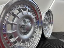 New 17 Inch Barock Split Style Alloy Wheels In Silver With Polished Deep Dish, Deeper 9" Rear Mercedes Classic 5x112