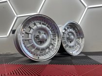 New 17 Inch Barock Split Style Alloy Wheels In Silver With Polished Deep Dish, Deeper 9" Rear Mercedes Classic 5x112