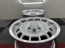 New 17 Inch Barock Split Style Alloy Wheels In Silver With Polished Deep Dish, Deeper 9" Rear Mercedes Classic 5x112